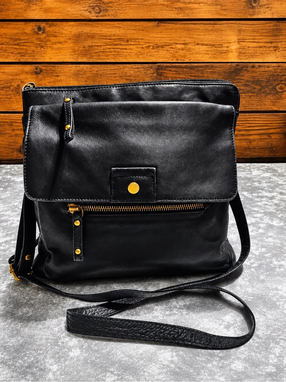 MARCO AVANE Italy Genuine Soft Leather Bag Shoulder Crossbody Purse Tote Black